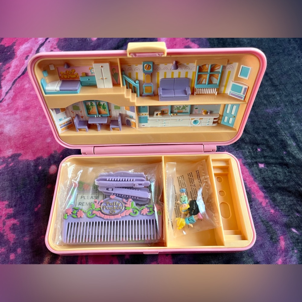 Polly Pocket Pretty Hair Playset 100% Complete Figures in Org Bags Bluebird 1990
